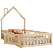 Kids Bed Frames, Headboards & Footboards - Natural + Pine + 90cm*200cm - View 6
