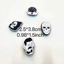 19 piezas de Encantos de zapatos con estilo gótico, hueco, excluyendo los zapatos - Blanco y Negro - Ver 5