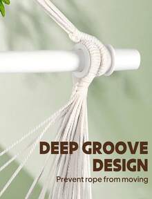 Hammock Chair Swing With Ropes - Maximum Weight Capacity 500 Lbs - Includes 2 Cushions - Steel Support Pole With Anti-Slip Rings - Suitable For Any Indoor Or Outdoor Space Unwind In Your Hammock Chair In The Bedroom, On The Patio, In The Courtyard, Or In The Garden. This Comfortable Chair Lets You Sit Suspended, Gently Swaying In The Breeze. (Available In Multiple Colors) - B - Xem 6