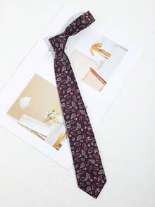 1pc Men's Fashion Casual Versatile Leaf Pattern Necktie, Suitable For Daily Wear, Party, And Banquet - Multicolor - View 2