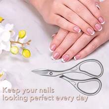 Professional Nail Cutter Scissors Eyebrows Eyelash Multi-Purpose Curved Blade Manicure Pedicure Fingernail Toenail Clipper - Apricot - View 5