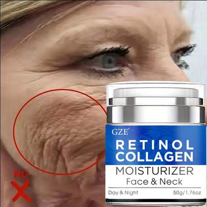 GZE 视黄醇胶原蛋白面部及颈部保湿霜，蕴含透明质酸，抗皱，日夜适用，抗衰老，紧致修复，提拉紧致，美白保湿，男女皆宜。