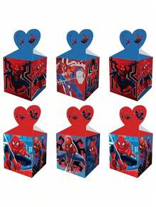 Marvel 12pcs New Spider-Man Party Supplies Candy Box Superhero Spider-Man Candy Boxes Snack Gift Box Gift Bag For Birthday Party Favor Perfect Birthday And Holiday Gifts New Year's Gift, Valentine's Day Gift, Easter Gift ﻿ - Multicolor - View 7