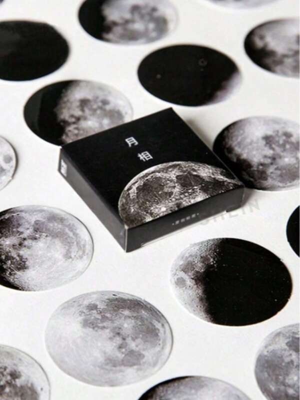 月相和行星贴纸，可爱卡通创意防水贴纸，适用于DIY文具、剪贴簿、子弹笔记、笔记本、工艺品、水瓶、吉他、滑板、摩托车、头盔、行李箱、手机、电脑、返校用品、冬季假期、感恩节、圣诞节、沙特国庆日、生日、节日、新年、情人节、送给男朋友、女朋友、成年人的礼物