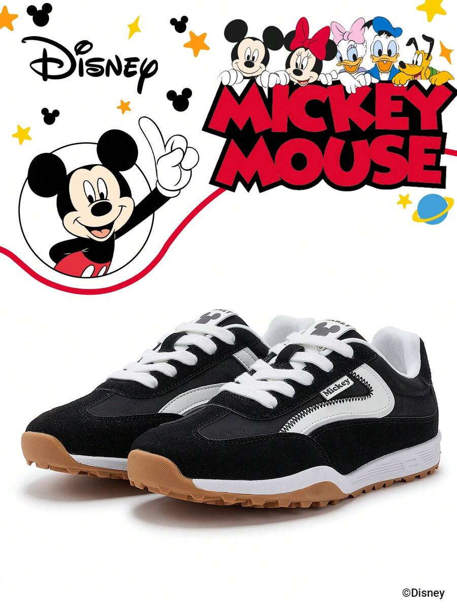 Disney 1 Pair Collaboration Children's Sneakers, Suitable For Daily Wear, Festivals, Sports, Outdoor Activities, Comfortable, Non-Slip, Breathable (Boys' Sneakers, Boys' Skate Shoes, Children's Sneakers, Girls' Sneakers, Girls' Skate Shoes) - Black - View 1