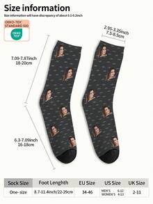 1 Par de Meias Personalizáveis com Rosto, Meias com Foto Personalizada, Meias Impressas Personalizadas, Meias Engraçadas com Rosto, Meias que Podem Ser Impressas com Qualquer Foto, Adequadas para Aniversário, Dia dos Namorados, Aniversário, Casamento, Dia das Mães, Dia dos Pais, Melhor Amigo, Presente para Mãe/Pai, Presente para Namorada/Namorado, Presente para Ela/Ele - Multicolorido - Visão 4