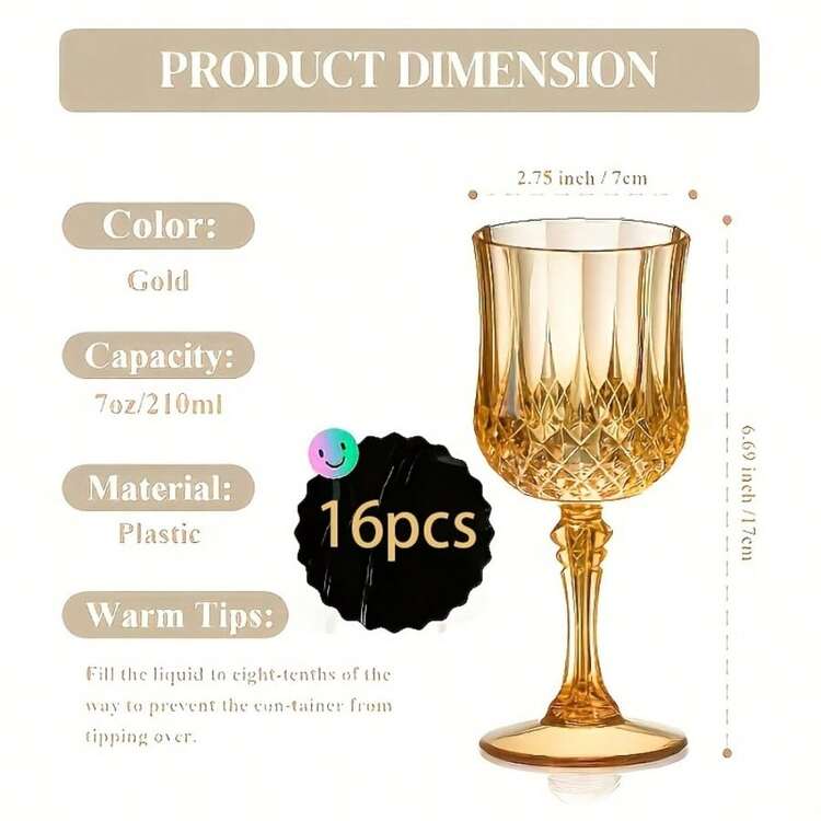 1/3/6/12/24只复古7盎司（198.4克）防碎可重复使用香槟杯，复古风格香槟杯，婚礼用 - 綠色的 - 查看 6
