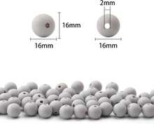 BONNY BOXX 60PCs 16MM Matte Grey Acrylic Round Beads, Frosted Plastic Resin Bubblegum Balls Chunky Gumball Beads For Necklace And Bracelet Making, Crafting Supplies - ColorV - 查看 2