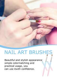 2/1pc The New Nail Art Brush Set Features Gradient Rods, Nail Art Pens With Round Heads And Angled Heads, And Light Therapy Pens. These Nail Art Tools Are Easy To Operate And Very User-Friendly. - Multicolor - View 2