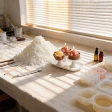 100克/500克/1000克大豆蜡和石蜡原料，预装烛芯大豆蜡，纯石蜡，适用于香薰疗法，适用于DIY手工蜡烛和工艺品。适用于自制蜡烛、DIY项目和家庭聚会。 - 1 - 查看 7