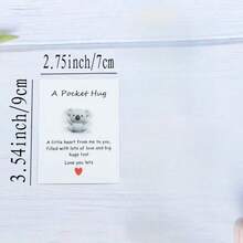 1/5件装可爱、励志、暖心的考拉拥抱卡片 - 卡通动物吊坠，适合DIY手工制作、节日派对礼物、教师节礼物 - 彩色 - 查看 3