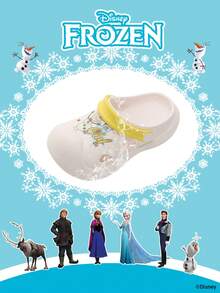 Disney 1 Pair Licensed Collaboration Kids' Breathable Sandals, Princess/Anna/Arendelle Princess Perforated Shoes, Suitable For Daily, Festival, Sports, Outdoor Wear, Comfortable, Non-Slip, Durable, Breathable - Yellow - View 3