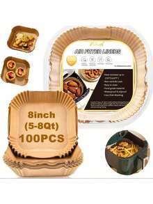 100pcs, Square Disposable Air Fryer Liners (6.3in/8in), Paper Air Fryer Liner Pots, Paper Basket Bowls, Baking Trays, Oven Accessories, Baking Tools, Kitchen Gadgets, Kitchen Accessories,Kitchen Accessories,Cocina,Room Decorroom Deocr,Kitchen Essentials,Wedding,Easter,Bathroom Deccor,Home Decor,Mother's Day,Mom,Mother's Day Gift,Flower,Jewelry,Mother's Day Decorations,Mother's Day Party Supplies,Women,Pink,Gift Set - 100pcs - View 3