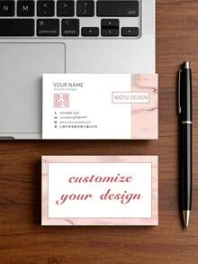 100pcs/200pcs/500pcs Double-Sided Printed Customized Greeting Cards, Business Cards, Laminated, Upload Design, With Logo And Text, Nail Salon Barber Shop, Personal, Corporate, Gift Cards, Product Cards, Store Promotion - Black and White - View 4