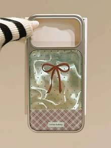 复古绿色波浪蝴蝶结手机壳，适用于 17/17 Pro Max、新款16 Pro，兼容 13/14/15 Pro Max，防摔手机壳，女士适用 - 綠色 - 查看 9