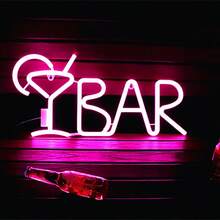 Letreiro de LED Neon para Bar de Coquetéis (1 unidade), Luminária Neon para Copos de Coquetel, Alimentação USB ou Bateria, Ideal para Decoração de Bar em Casa, Bar Comercial, Festas, Salas de Jogos, Clubes e Outras Ocasiões Especiais, Luminária Noturna Comercial, Perfeito para o Dia dos Namorados, Dia das Mães, Natal e outros feriados. - BAR - Ver 21