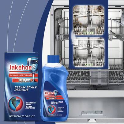 jakehoe Heavy Duty Dishwasher Cleaner And Descaler - Removes Tough Grease, Limescale And Hard Water Stains | Deep Cleans Dishwasher Interior, Spray Arms And Filters | Activates Dishwasher Freshener To Eliminate Odors And Restore Performance | Dishwasher Cleaning Tablets, Liquid Descaler, Mineral Deposit Remover, Hard Water Rinse Aid Alternative, Unclogging