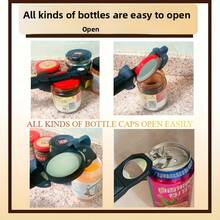 3-In-1 Adjustable Multifunctional Kitchen Tool, Magnetic Can Opener, Bottle Cap Spinner With Flexible Sliding Gear, Easy To Grip, Stainless Steel Material - Magnetic Bottle Opener Milky W - View 10