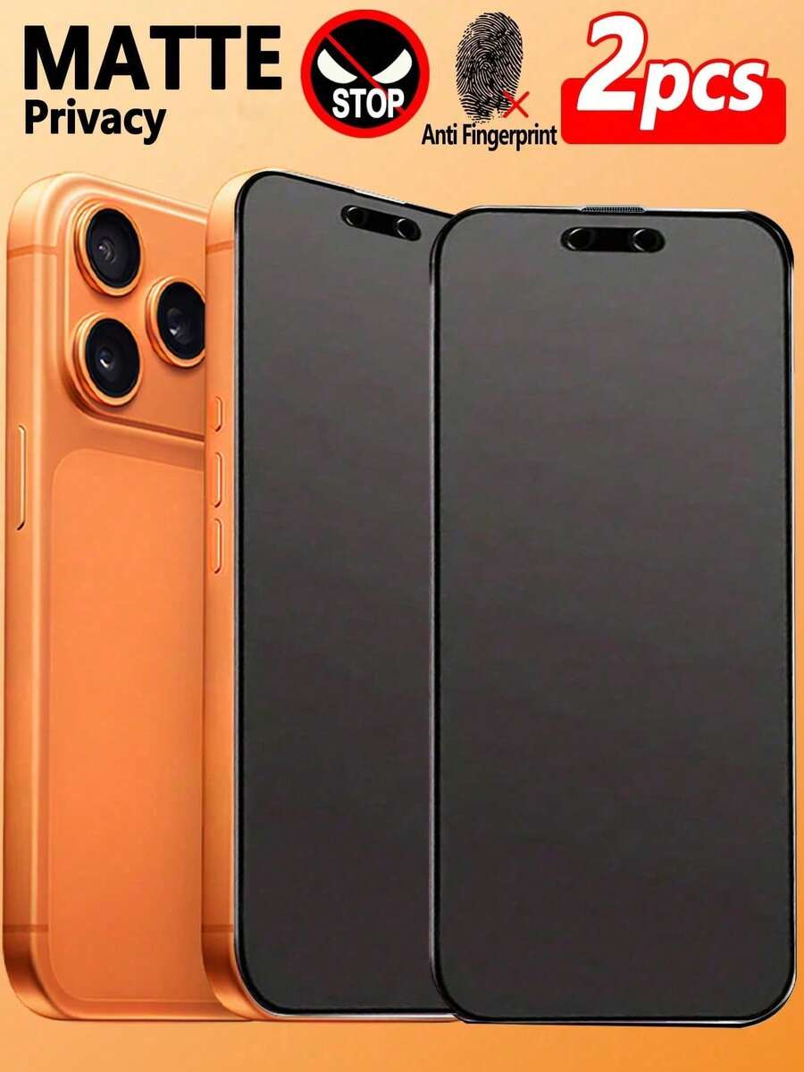 两片装磨砂防窥全覆盖防盗膜，兼容，防指纹、防摔、防刮花，触感细腻，不留指纹，兼容保护膜，兼容保护膜，兼容手机壳 - 彩色 - 查看 1