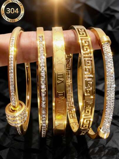 Stylish Retro Stainless Steel Bracelet Set, Perfect Holiday Gift, Versatile Unisex Accessory, Durable Multi-Function Bracelet