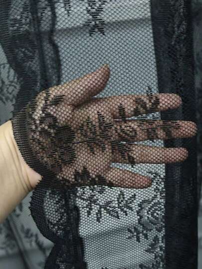 1pc, French Romantic Style Sheer Curtain Panel With Beaded Lace Trim, Embroidered 100% Polyester Voile, Wavy Rod Pocket Design, Adjustable Decorative Drapes For Living Room, Bedroom, Balcony, Classic Style, Machine Washable, Seasonal, Rod Pocket, No Lining, Semi-Transparent, Farmhouse Theme, Top-Grade, Rod Pocket, Suitable For Door Panels, Woven, Embroidered, Polyester, Hanging Type, Fabric Square Weight 100-120g