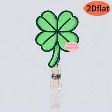 Carrete retráctil para el Día de San Patricio con diseños de trébol de la suerte, arcoíris, monedas y duendes, adecuado para portadores de tarjetas de identificación, regalos festivos - Multicolor - Ver 15