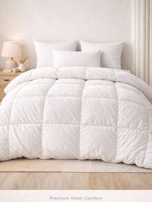 Micro Yorgan: Luxury Hotel Duvet 150x200 Cm – Scandinavian Inspired Ultra Soft All Season Comforter, Fluffy Lightweight Breathable White Bedding – Made In Turkey - White - View 2