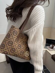 Bolso de hombro de alta gama y gran capacidad, modelo 2026 nuevo, bolso moderno de lujo y ligero para uso diario de mujeres - Marrón - Ver 7