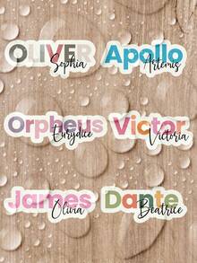 1-10pcs Customizable Name Labels, Colorful Cartoon Font Stickers, Handwritten Font Stickers, Exclusive Water Bottle Stickers, Waterproof And Oil-Resistant Stickers, Suitable For Gift Box Decoration, Water Bottles, Lunch Boxes, Glass Cups, Scrolls, Balloons, Calligraphy Decoration, Candy Baking Bags, Available In Multiple Colors And Sizes - Multicolor 3 - View 9