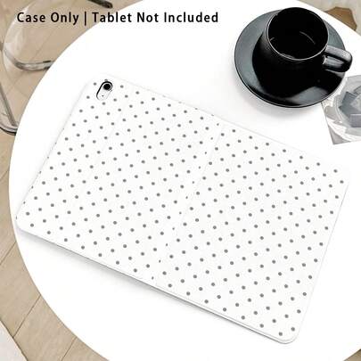 1pc Flip Cover Desk Protector With Pen Slot, White Polka Dot Pattern, Compatible With Huawei Matepad SE 11in/Matepad Pro 11in/Matepad 11.5in 2026 And More, Honor Pad 8/9/10, Honor GT 11.5inch/X7/X8A/X9/X8Pro/X9Pro/X10 PRO/V9/V8 Pro And More, S11/A11/A11+ And More, Apple, And More, Auto Sleep/Wake Function, Suitable For Back To School, Valentine's Day