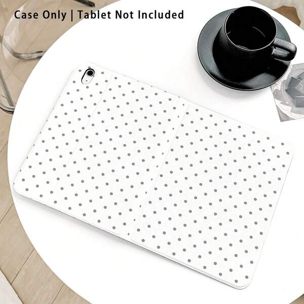 1pc Flip Cover Desk Protector With Pen Slot, White Polka Dot Pattern, Compatible With Huawei Matepad SE 11in/Matepad Pro 11in/Matepad 11.5in 2026 And More, Honor Pad 8/9/10, Honor GT 11.5inch/X7/X8A/X9/X8Pro/X9Pro/X10 PRO/V9/V8 Pro And More, S11/A11/A11+ And More, Apple, And More, Auto Sleep/Wake Function, Suitable For Back To School, Valentine's Day