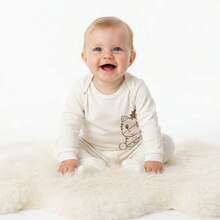 Baby Set: Bodysuit + Pants, 100% Cotton Suedine, Minimalist,  Collection, Neutral, Unisex, Sizes Newborn To Extra Large. - Zebra - View 4