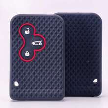 高级硅胶遥控钥匙套 | 兼容雷诺风景/Clio/Logan/梅甘娜2/梅甘娜3/科雷傲 | 防刮防摔防尘钥匙扣保护套 | 精准按键开孔，无信号干扰，柔韧防滑钥匙壳 - 黑色的 - 查看 4