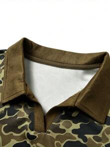 男士时尚迷彩短袖Polo衫套装，夏季 - 軍綠色 - 查看 4