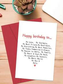 1 Set - Funny & Unique Birthday Card Gift For Husband, Boyfriend, Distinctive Birthday Greeting Card - Alphabet Heart Greeting Card - View 7