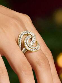 1 PC Charm Cubic Zirconia Ring For Women For Valentine's Day Gift Wedding Anniversary Party Jewelry - 1# - View 4
