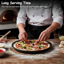 1-2个碳钢披萨烤盘，带不粘涂层，适用于家庭烘焙披萨、蛋糕、面包、烤肉和甜点，轻松满足各种烘焙需求。 - 彩色 - 查看 5