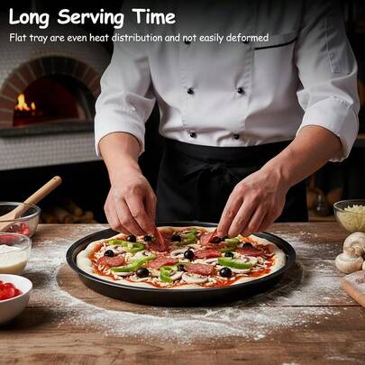 1-2 khay nướng pizza bằng thép carbon chống dính, thích hợp để nướng pizza, bánh ngọt, bánh mì, thịt nướng và các món tráng miệng tại nhà, dễ dàng đáp ứng nhiều nhu cầu nướng khác nhau, quà tặng Ngày của Mẹ, đồ dùng cho mẹ, dụng cụ làm bánh