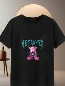 Neutral Black T-Shirt, 220g, 100% Cotton, "Tic Tac Among Us" Pattern, Casual & Stylish - Negro - Ver 1