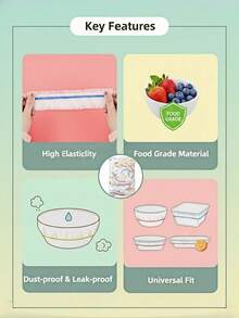 100PCS Disposable Elastic Bowl Covers, Universal Stretch Food Lids To Keep Fresh, Dust-Proof Plastic Wrap Alternative For Dish & Plate, Colorful Storage Bags For Bread Proofing & Outdoor Camping - White - View 11