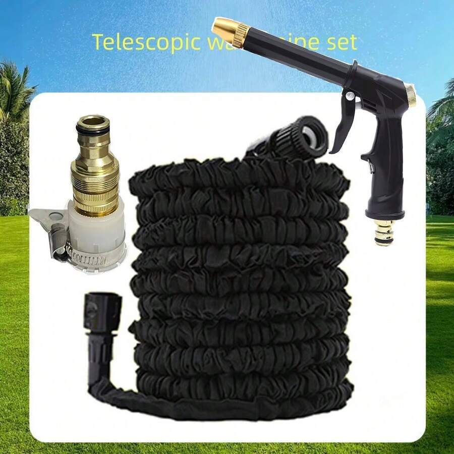 Long Pole Watering Nozzle, Household Watering And Floor Cleaning Tools, High-Pressure Car Washing Tools, Telescopic Water Pipe Joint Set - A - View 1
