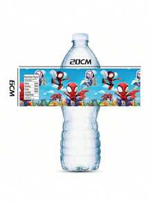 Marvel 10张/套漫威蜘蛛侠水瓶标签套装 - 蜘蛛侠生日装饰贴纸，适合婴儿派对、新年、情人节、复活节等场合。 - 彩色 - 查看 1