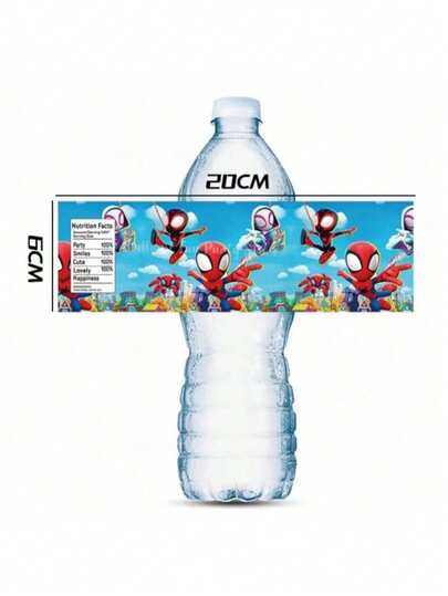 10 Pcs/Set Marvel Spider Man Water Bottle Label Set - Spider Man Birthday Decoration Stickers Shower Party Gift New Year Gift, Valentine's Day Gift, Easter Gift