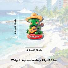 1 buc chitară cactus pălărie de paie mexicană, 1 buc magnet de frigider 3D vulpe artistică italiană, magnet suvenir de călătorie peisaj 3D, magnet suvenir de călătorie pictat 3D, cadouri creative, magneți de nișă de înaltă calitate pentru decorul casei, magneți de frigider din rășină PVC creativi de înaltă calitate, embosați 3D, decor de bucătărie, magneți cu peisaje celebre, cadouri pentru pasionații de călătorii - o marime - Vizualizare 12