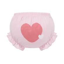 Bộ 4 chiếc quần lót cho bé gái, họa tiết trái tim, viền bèo nhún, 100% cotton, mềm mại, thoáng khí. - Nhiều màu - Xem 5