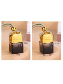 1 pieza/2 piezas Botellas de muestra de perfume dorado de 8ml, botellas de vidrio vacías para perfumes, aromaterapia, ambientador de coche, botellas de aceites esenciales con cuerda colgante - Dorado - Ver 10