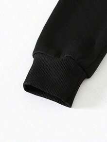 Disney Cars Lightning McQueen Hooded Sweatshirt - A Round-Neck, Casual Summer Top Suitable For Both Boys And Girls, Perfect For Holiday Parties, Gatherings, Outdoor Activities, And Everyday Casual Wear. - Black - View 4