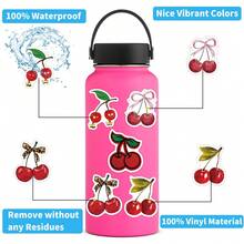 61张樱桃图案贴纸，美观实用，可用于剪贴簿、日记本、笔记本电脑、保险杠、滑板、水瓶、电脑、手机、贺卡、相册、家具等装饰。 - 彩色 - 查看 7