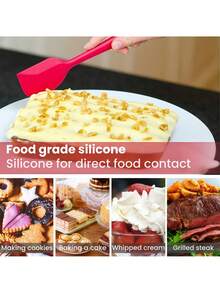 Juego de 6 piezas de herramientas de silicona resistentes al calor - Espátula y brocha de untar combinadas - Utensilios de cocina antiadherentes y fáciles de limpiar para cocinar, asar a la parrilla, decorar pasteles - Multicolor - Ver 5