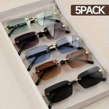 5pcs Vintage Frameless Couple Metal Glasses, Best Gift Choice - Multicolor 2 - View 14